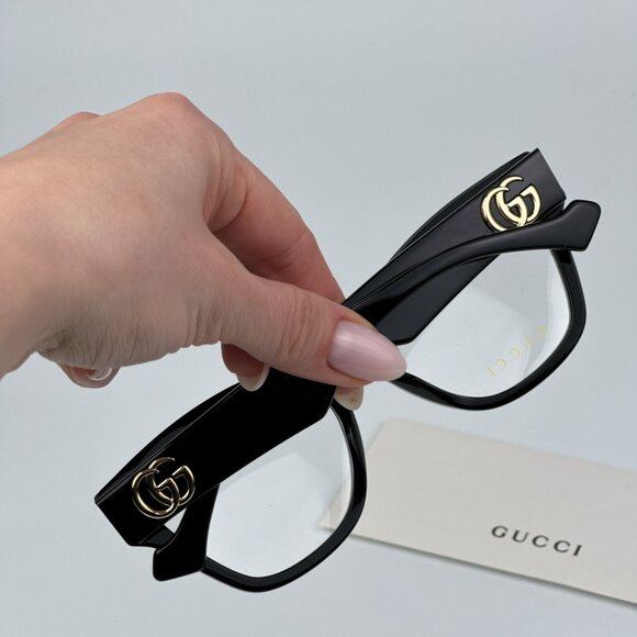 Gucci GG1424O 005 BRAND NEW Eyeglasses Black Cat Eye Women main image 10